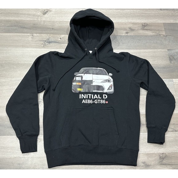 Enjoy Purple Other - Initial D Men's Black Long Sleeve Hoodie AE86-GT86 - Size M